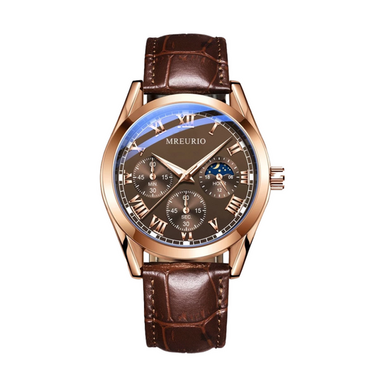 Maanfase Chronograaf Horloge voor Heren | 42mm Kast Roségoud