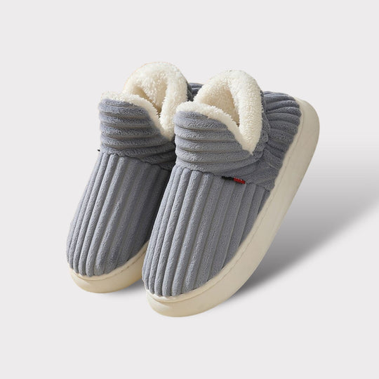 Pantofole da donna calde foderate in pile | Antiscivolo per interni Scarpe in velluto coste