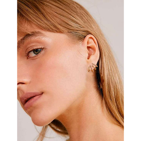 Orecchini Quattro Artigli - Artigli Color Argento con Accento di Cristalli