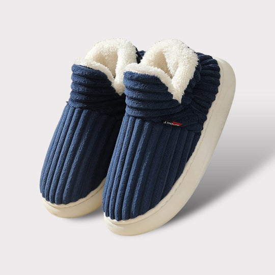 Pantofole da donna calde foderate in pile | Antiscivolo per interni Scarpe in velluto coste