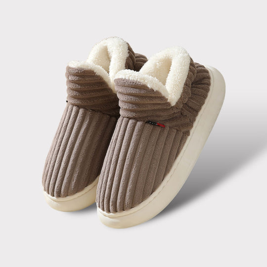 Pantofole da donna calde foderate in pile | Antiscivolo per interni Scarpe in velluto coste