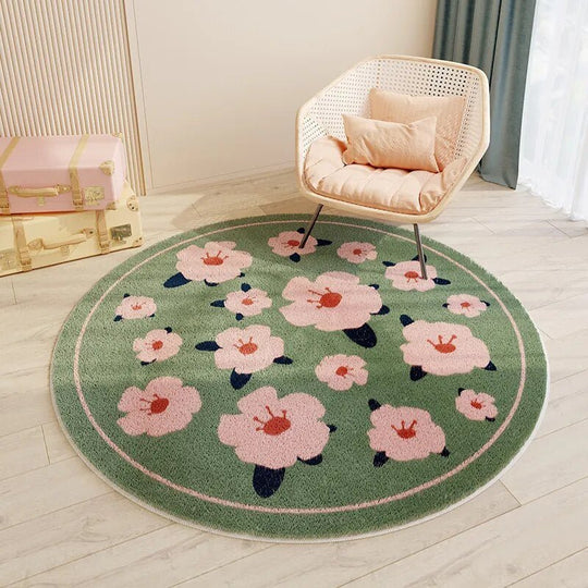 Tapis rond pour chambre d'enfant | Design ludique de dessin animé et illustré