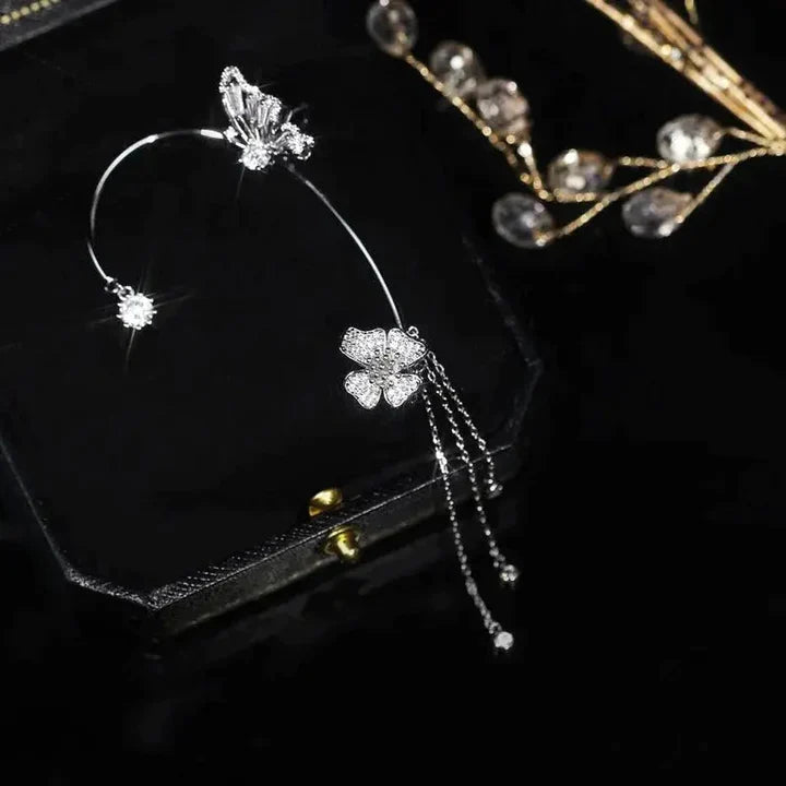 Orecchini a clip con farfalla scintillante – Look di lusso senza piercing alle orecchie