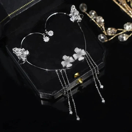 Orecchini a clip con farfalla scintillante – Look di lusso senza piercing alle orecchie