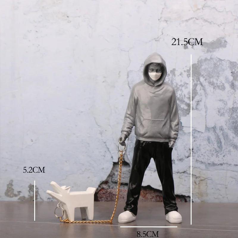 Banksy Man & Honden Kunst Sculptuur