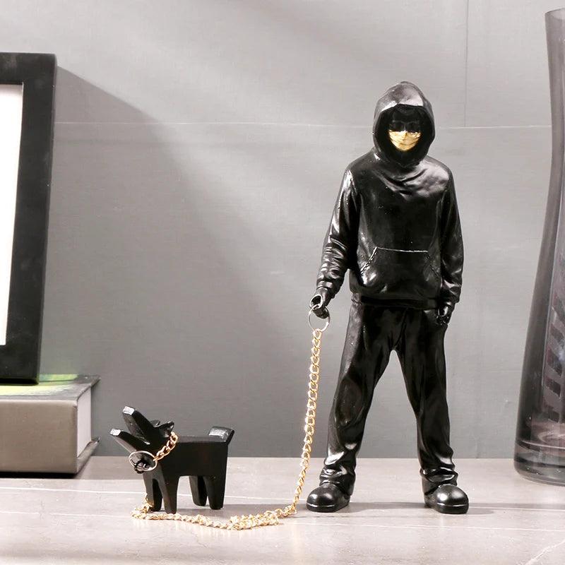 Banksy Man & Honden Kunst Sculptuur