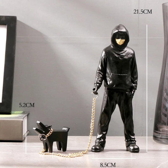 Banksy Man & Dogs Art Sculpture