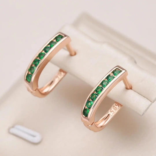 Orecchini con diamante smeraldo in oro