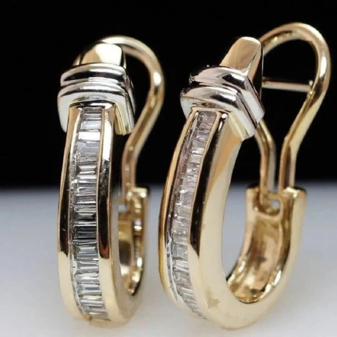 Vintage gouden en diamanten oorbellen
