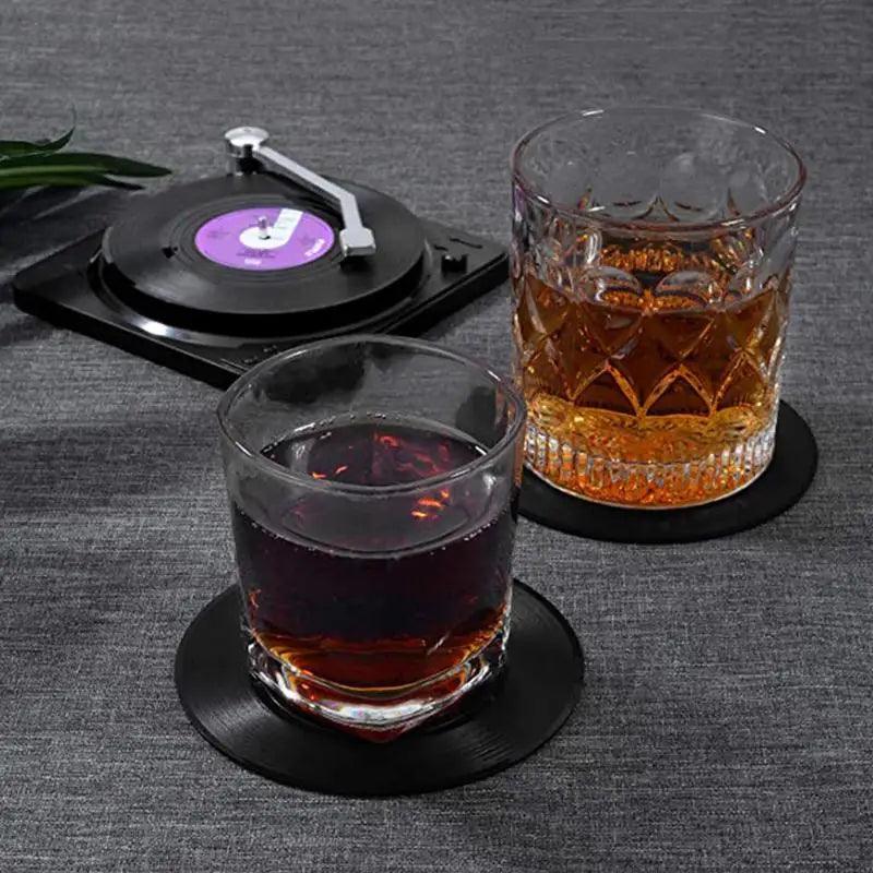 Sous-verres en vinyle vintage