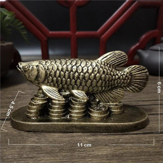 Figurine poisson porte-bonheur en or