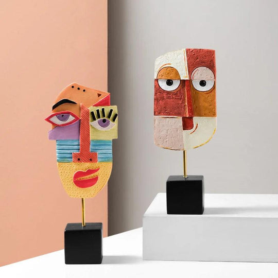 Afrikaans Tribaalmasker - Abstracte Harskunst voor Minimalistisch Huisdecor