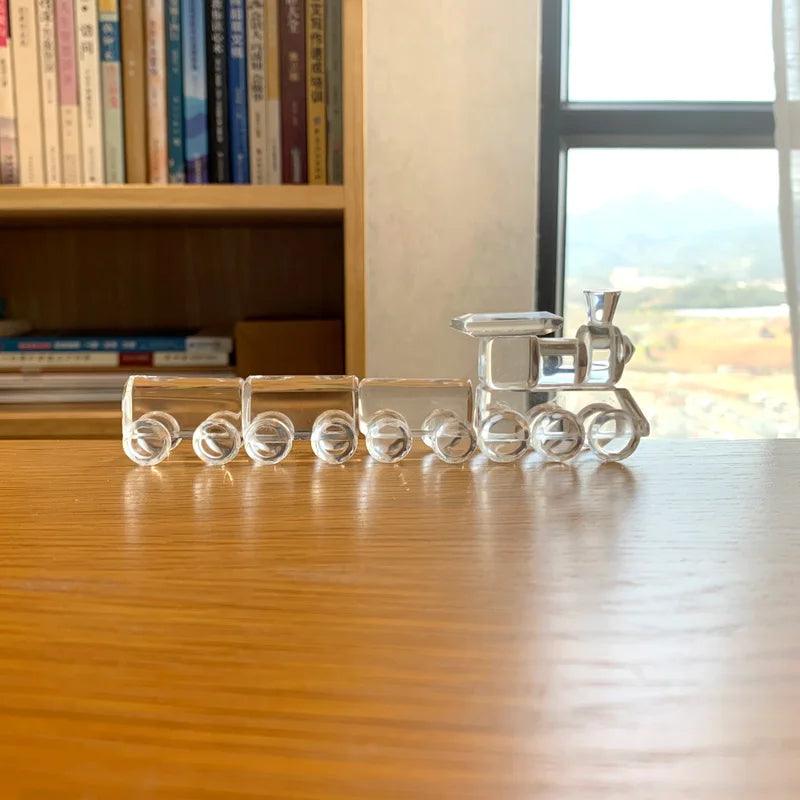 Glass Train Decoration