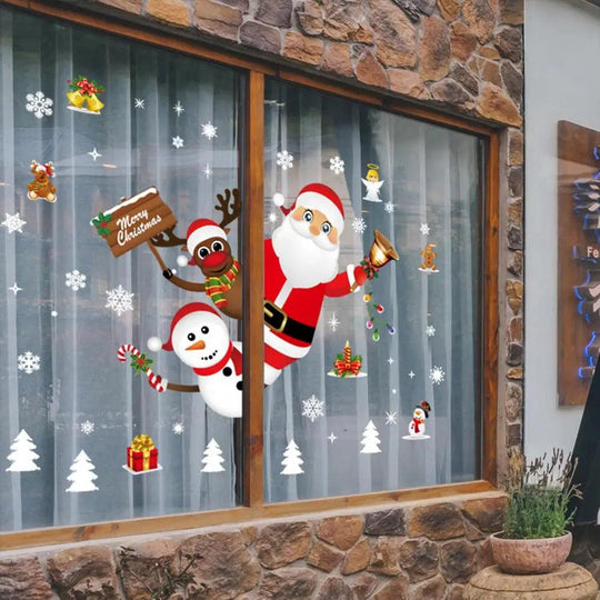 Kerst muurstickers - Vrolijk Kerstfeest decoratie voor thuis 2024 | Kerst ornamenten voor Nieuwjaar 2025