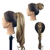 Paardestaart haarverlenging | lange dubbelgevlochten clip-in paardenstaart voor extra volume en volheid