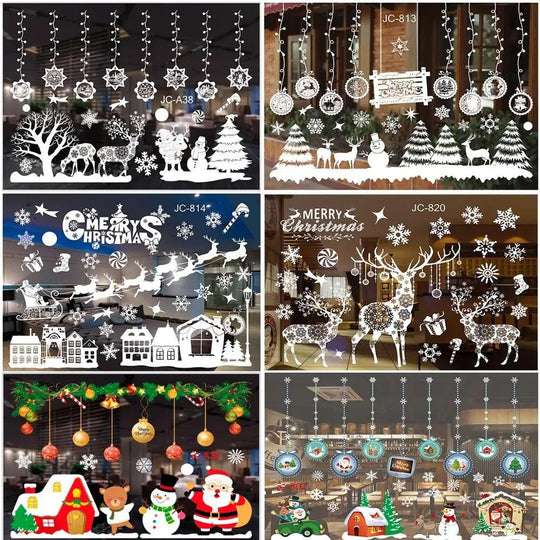 Kerst muurstickers - Vrolijk Kerstfeest decoratie voor thuis 2024 | Kerst ornamenten voor Nieuwjaar 2025