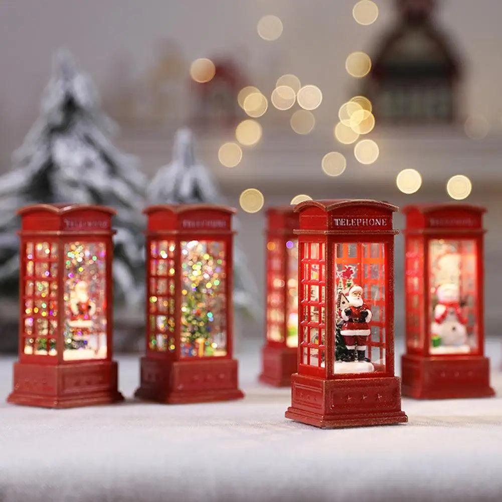 Kerst telefooncel lantaarn