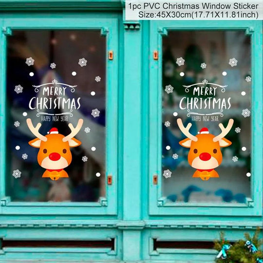 Kerst muurstickers - Vrolijk Kerstfeest decoratie voor thuis 2024 | Kerst ornamenten voor Nieuwjaar 2025