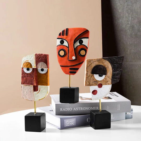 Afrikaans Tribaalmasker - Abstracte Harskunst voor Minimalistisch Huisdecor