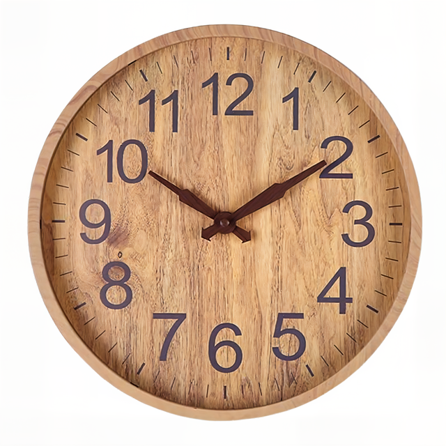 WoodAura – Horloge murale silencieuse en bois avec aspect naturel