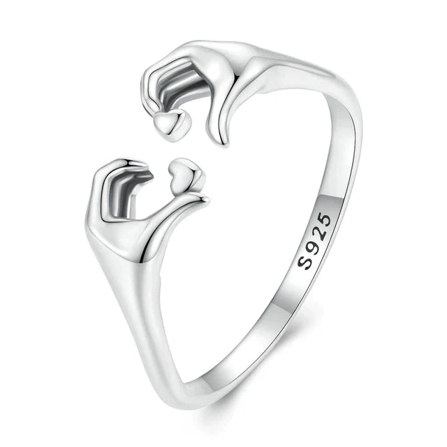 925 Sterling Zilveren Liefdesomhelzing Paar Ring
