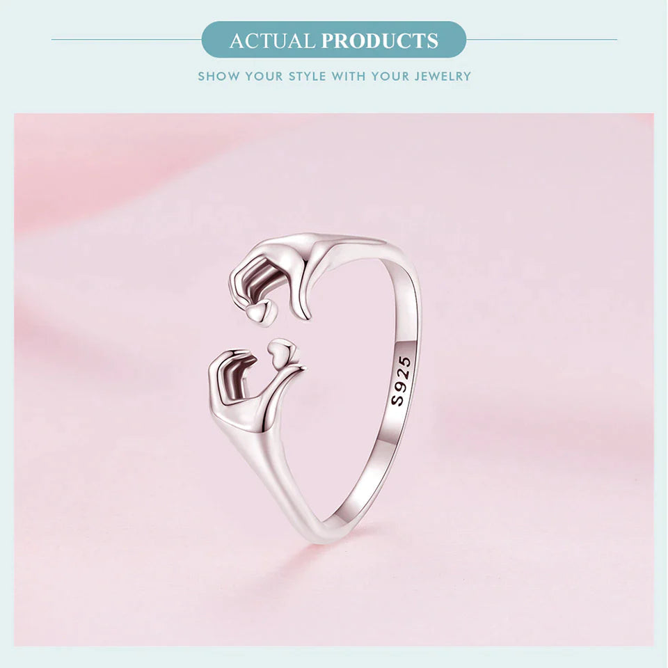 925 Sterling Zilveren Liefdesomhelzing Paar Ring