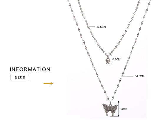 Set di Collane in Argento Raffinato con Farfalla Lucida