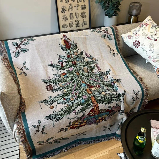 Coperta regalo di Capodanno 2024 – Schiaccianoci Albero di Natale Stella Copriletto e Plaid in pile morbido per decorazioni natalizie a casa