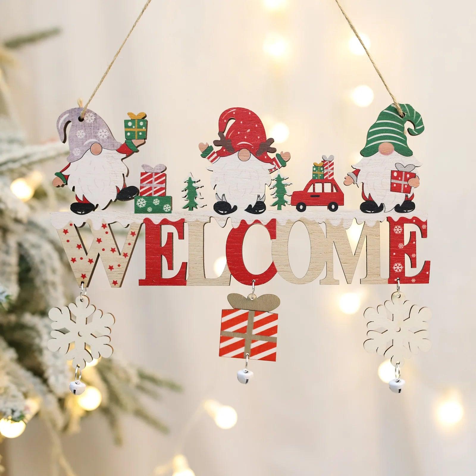2024 Houten Kersthangers - Deur Muur Xmas Decor, Boom Hang Ornamenten voor Gelukkig Nieuwjaar 2025