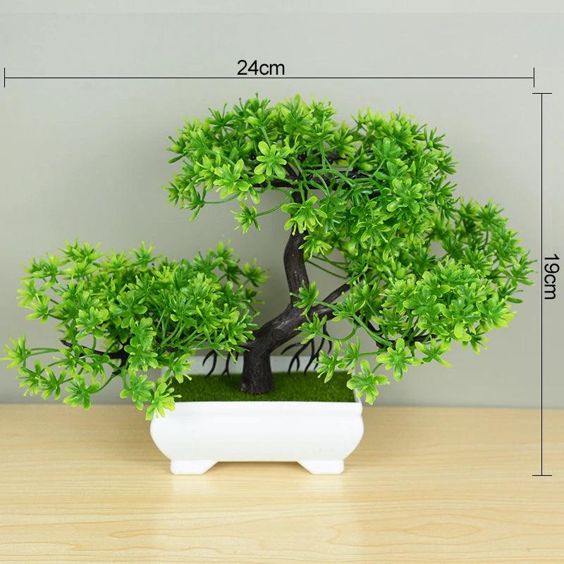 Kunstmatige Potplanten - Groen Bonsai, Kleine Boompjes en Grassen, Nepbloemen voor Huis, Tuin, Bruiloft & Feestdecoratie