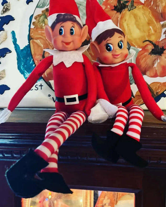 Bambola Elfo di Natale 42cm – Elfo Dispettoso e Flessibile sulla Mensola