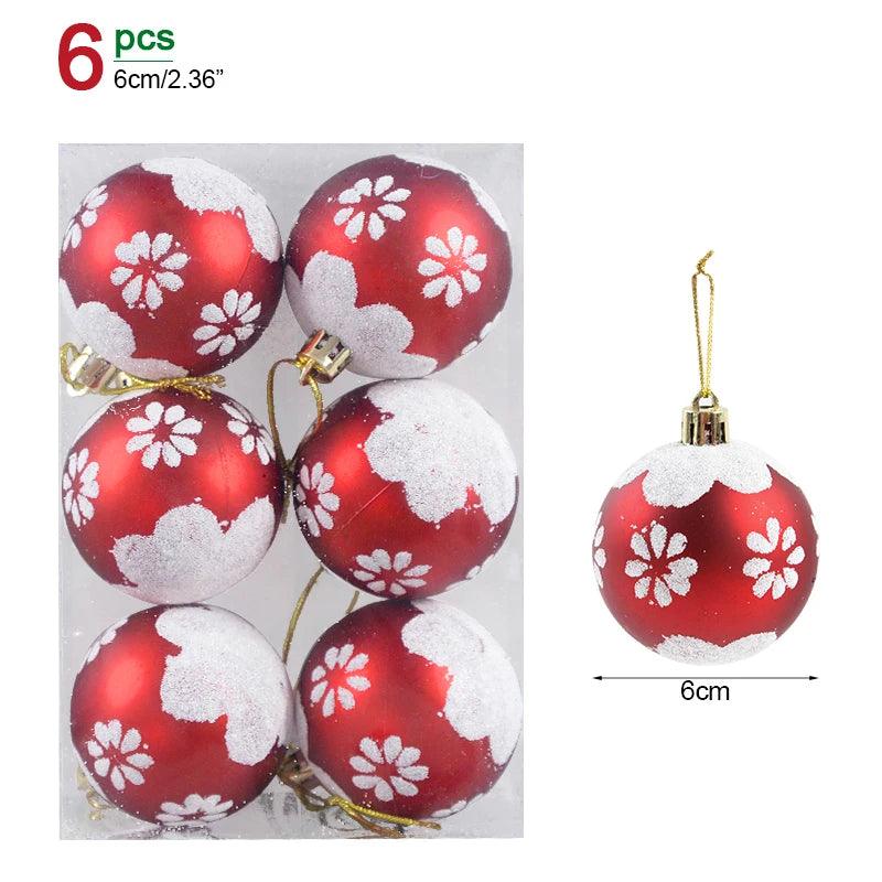 Ensemble de 6 boules de Noël – Décoration festive pour sapins de Noël