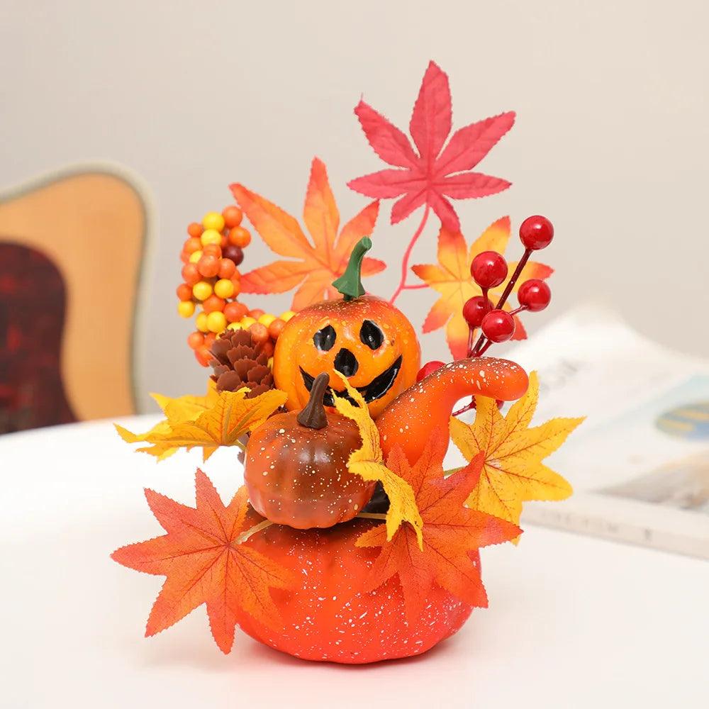 Kunstmatig Pompoen Ornament - Herfst Esdoornblad Decor voor Huis & Raam