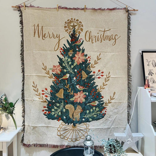 Coperta regalo di Capodanno 2024 – Schiaccianoci Albero di Natale Stella Copriletto e Plaid in pile morbido per decorazioni natalizie a casa