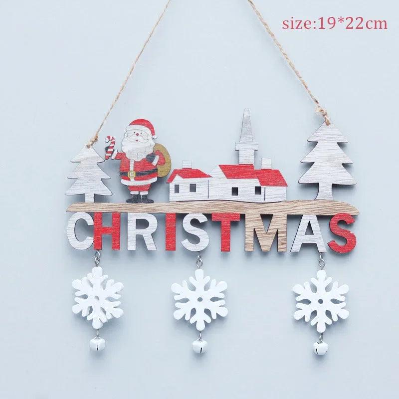 2024 Houten Kersthangers - Deur Muur Xmas Decor, Boom Hang Ornamenten voor Gelukkig Nieuwjaar 2025