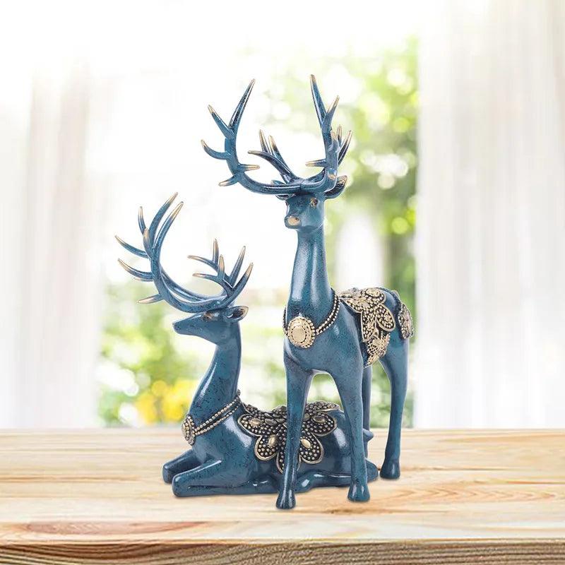 Luxe Grote Herten Resin Beeld | Vintage Boekenhoek & Bureau Decoratie | Woonkamer & Kantoor Kunstfiguren