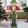 Wooden nutcracker fisherman ornament