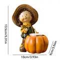 Sustainable Resin Pumpkin Candle Holders - Cartoon Design of Boy & Girl for Bedroom Decoration