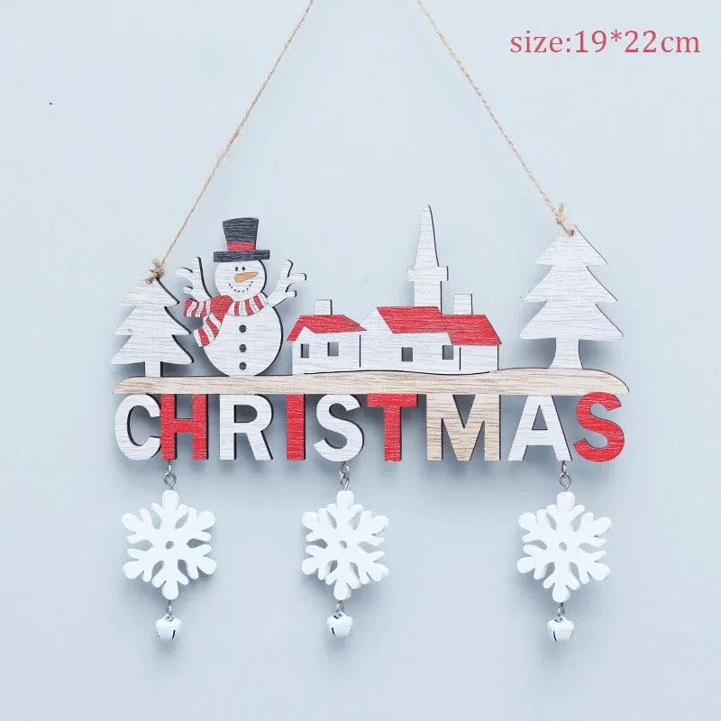 2024 Houten Kersthangers - Deur Muur Xmas Decor, Boom Hang Ornamenten voor Gelukkig Nieuwjaar 2025