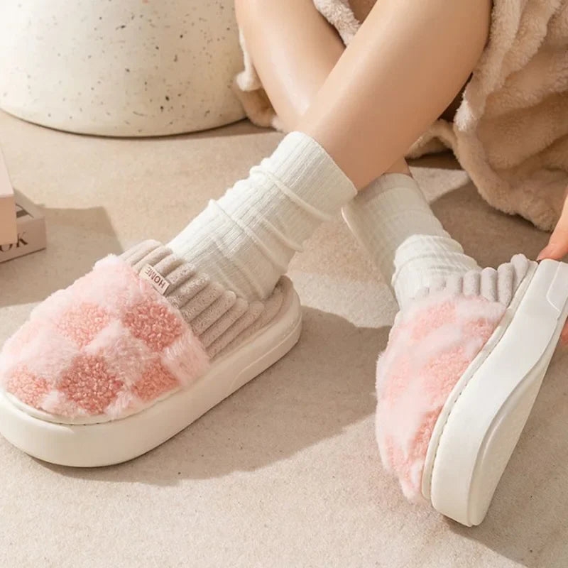 Unisex knusse pantoffels | Geruit ontwerp