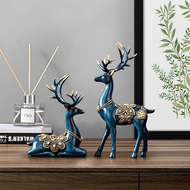 Luxe Grote Herten Resin Beeld | Vintage Boekenhoek & Bureau Decoratie | Woonkamer & Kantoor Kunstfiguren