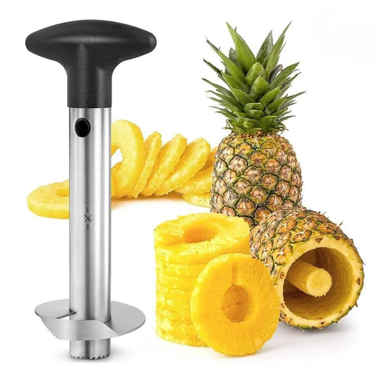Rimuovi nocciolo di ananas in acciaio inossidabile e taglierina - Coltello affilato sbucciatore e separatore di frutta, strumento essenziale da cucina
