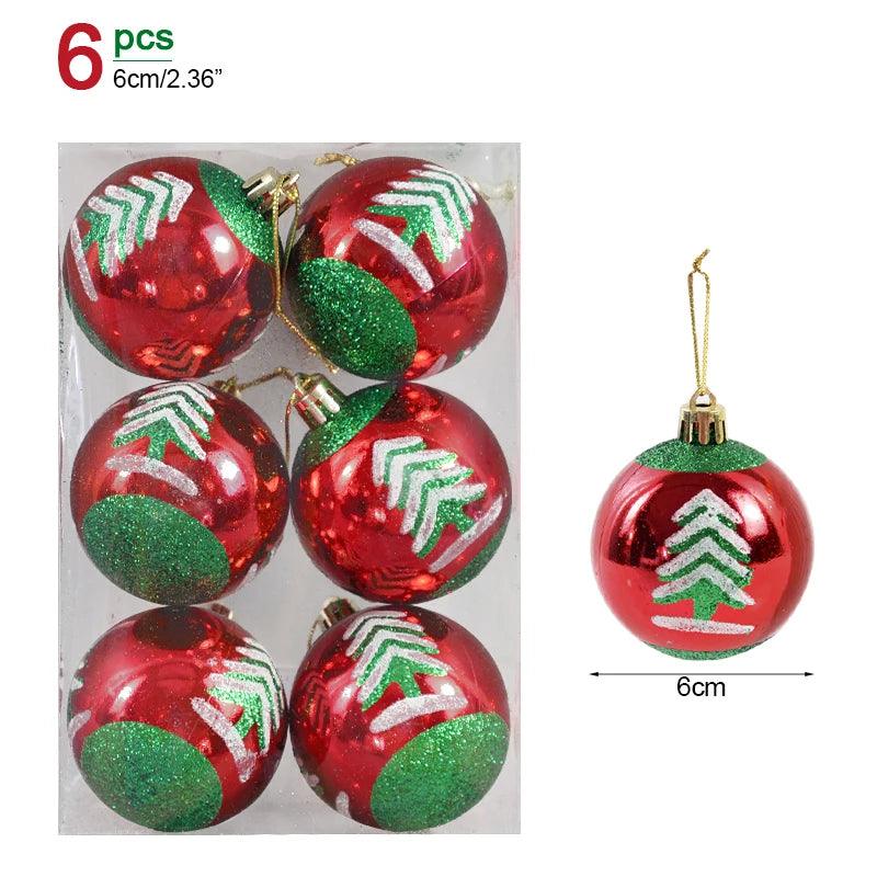 Ensemble de 6 boules de Noël – Décoration festive pour sapins de Noël