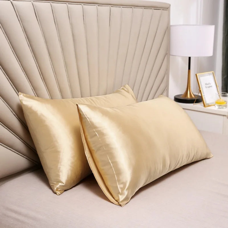 Taie d'oreiller en satin doux comme de la soie - Housse d'oreiller douce pour cheveux et peau, décoration cosy pour la literie à la maison