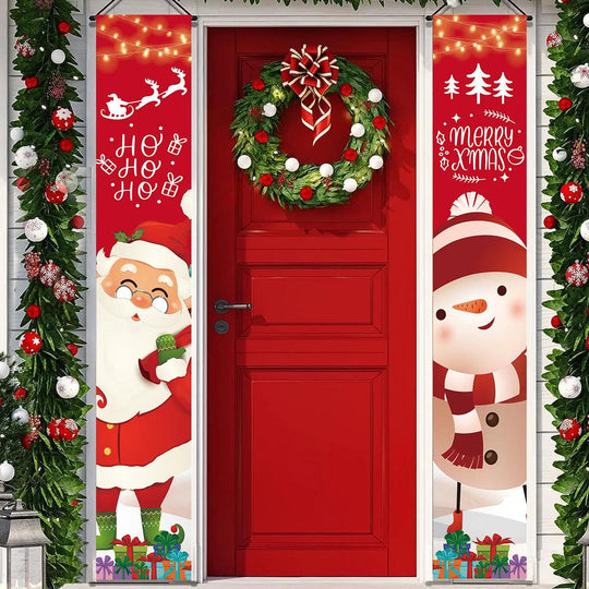 Vrolijk Kerstmis Deur Banier Decoratie - Kerstmis 2024 Decor voor Thuis