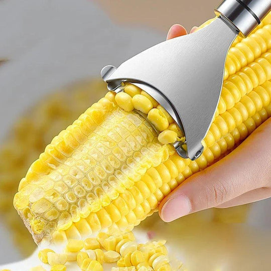 Sbucciatore di mais in acciaio inossidabile - Tagliapistoni dentato e sbucciatore per verdure, indispensabile aiuto in cucina