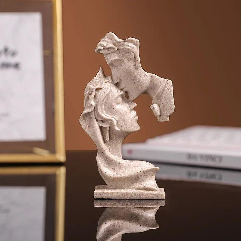 Mini statua in resina amanti - modello in posizione di bacio - ornamento per decorazione casa