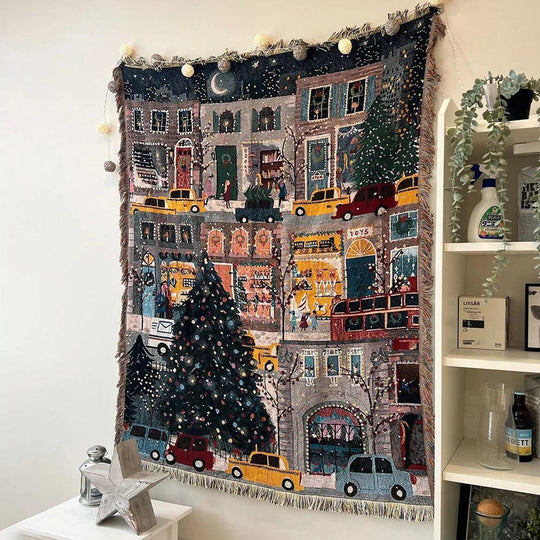 Coperta regalo di Capodanno 2024 – Schiaccianoci Albero di Natale Stella Copriletto e Plaid in pile morbido per decorazioni natalizie a casa