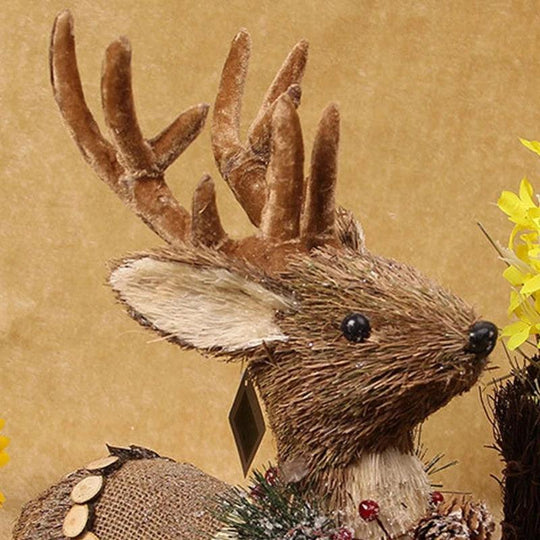 Rustic sitting reindeer for home & garden decoration