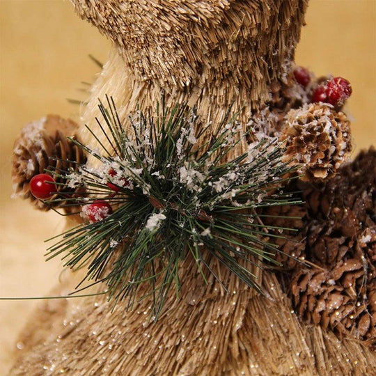 Rustic sitting reindeer for home & garden decoration